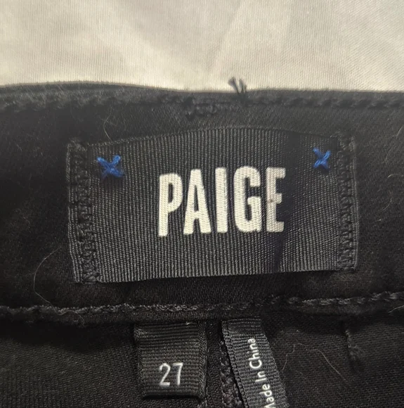 PAIGE GEMMA LEATHER-LIKE SKINNY LEG HIGH RISE JEANS 27 $229 - Picture 3 of 15